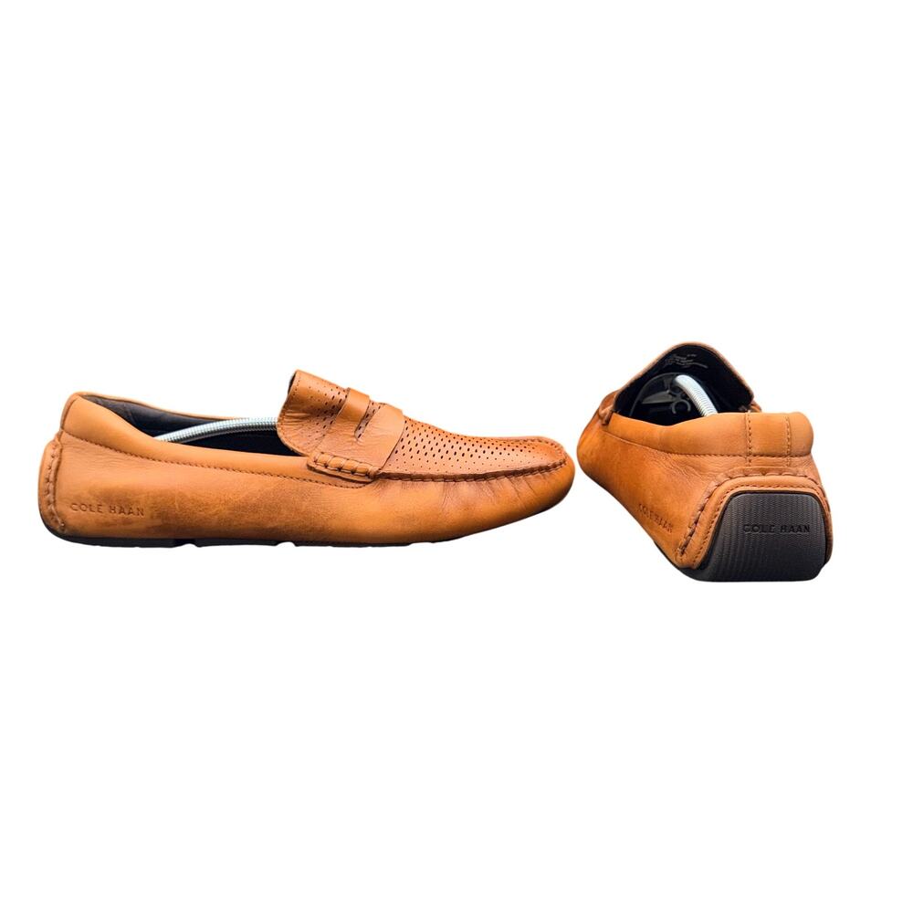 Cole Haan Grant Canoe Men’s 11M Brown Leather Driving Loafers Moc Shoes